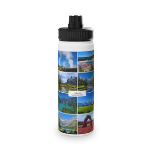 National Parks Travel Adventure Water Bottle | Insulated Stainless Steel Hiking Gift Water Bottle for Outdoor Camping | Scenic Nature Bottle