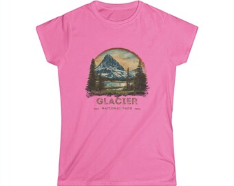 Glacier National Park Women's T-Shirt: Vintage Mountain Graphic Tee