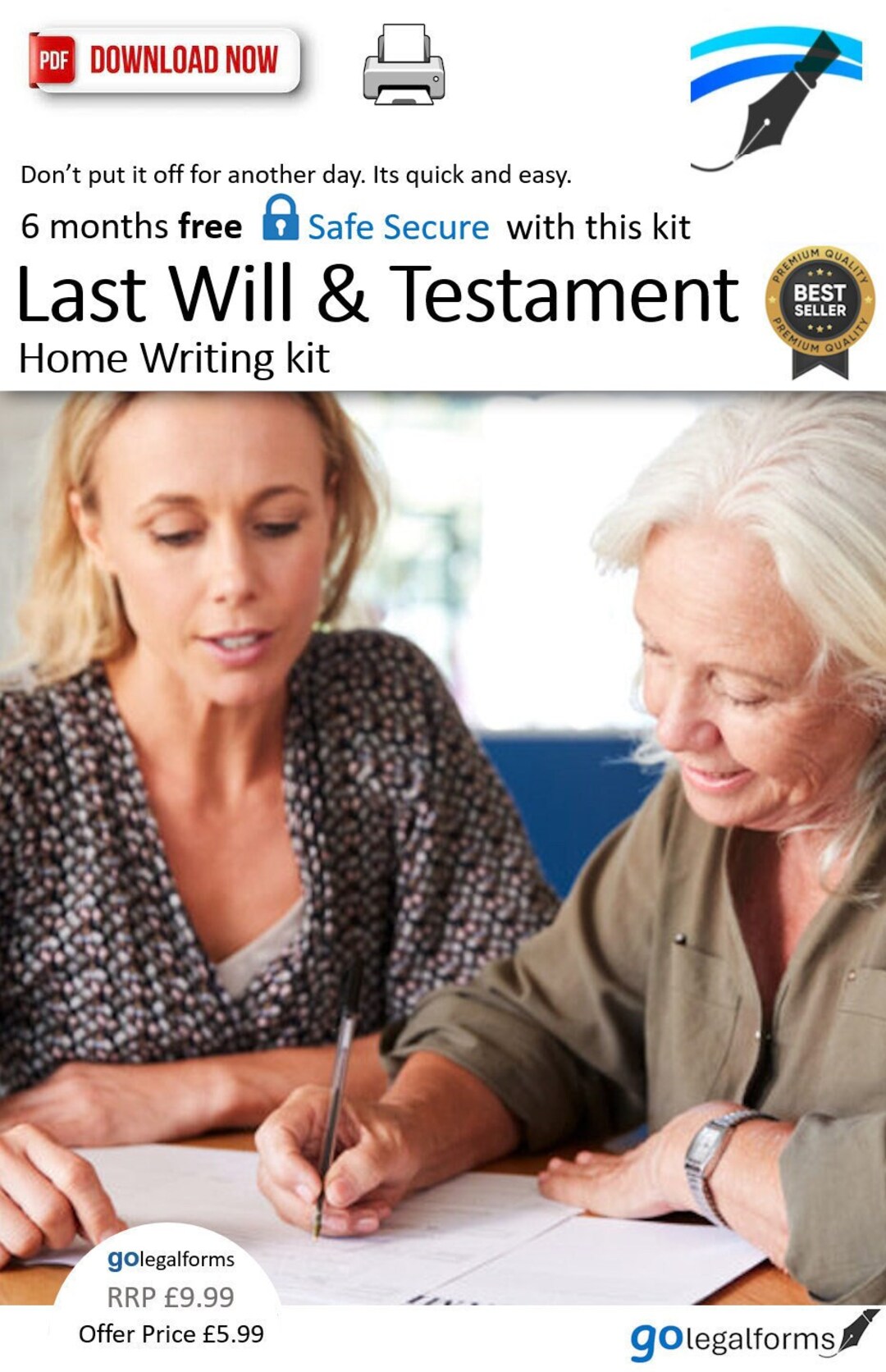 Last Will and Testament Writing Kit Download Print Your Own Etsy