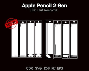 Apple Pencil 2nd Gen skin cut vector file | Template Layout | skin template | decal, Svg | Cricut, silhouette, DIY wrap