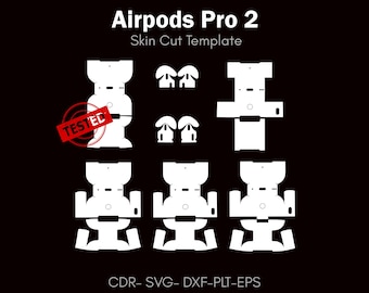 Airpods Pro 2 Skin Cut Template | DIY Vinyl Wrap (Digital Download)