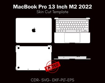 MacBook Pro 13 Inch M2 2022 skin cut vector file | Template Layout | skin template | decal, Svg | Cricut, silhouette, DIY wrap, sticker