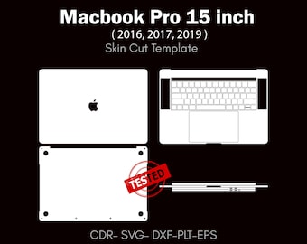 MacBook Pro 15" Skin Template (2016-2019): DIY Vinyl Wrap, SVG, Cricut, Silhouette (Digital Download)