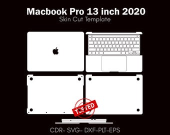 MacBook Pro 13 Inch 2020 skin cut vector file | Template Layout | skin template | decal, Svg | Cricut, silhouette, DIY wrap, sticker