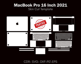 MacBook Pro 16 Inch 2021 skin cut vector file | Template Layout | skin template | decal, Svg | Cricut, silhouette, DIY wrap, sticker