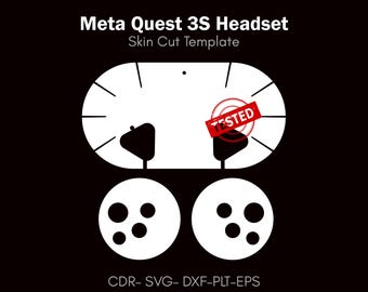 Meta Quest 3S Headset Skin Template | DIY Vinyl Wrap (svg, dxf, png, pdf)