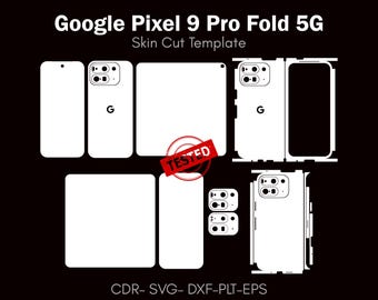 Pixel 9 Pro Fold 5G Skin Template | DIY Vinyl Wrap (svg, dxf, png, pdf)