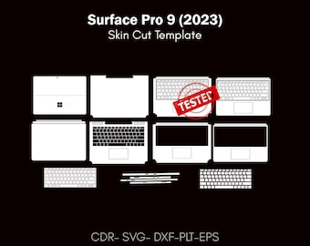 Surface Pro 9 2023 skin cut vector file | Template Layout | skin template | decal, Svg | Cricut, silhouette, DIY wrap, sticker