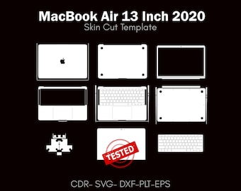 MacBook Air 13 Inch 2020 skin cut vector file | Template Layout | skin template | decal, Svg | Cricut, silhouette, DIY wrap, sticker
