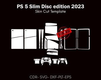 PS5 slim Disc edition skin cut vector file | Template Layout | skin template | decal, Svg | Cricut, silhouette, DIY wrap, PlayStation 5