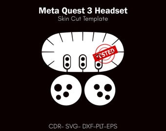 Meta Quest 3 Headset skin cut vector file | Template Layout | skin template | decal, Svg | Cricut, silhouette, DIY wrap, sticker