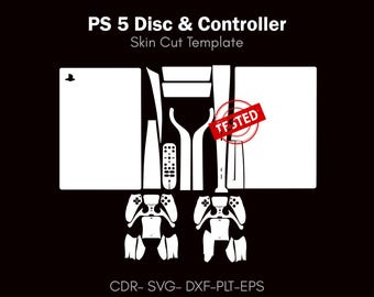 PS5 disc & Controller skin cut vector file | Template Layout | skin template | decal, Svg | Cricut, silhouette, DIY wrap, PlayStation 5