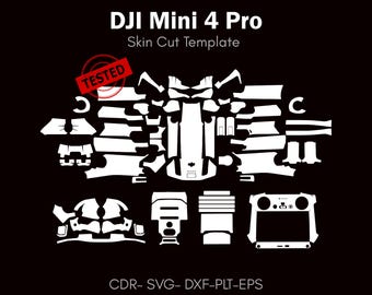 DJI Mini 4 Pro skin cut vector file | Template Layout | drone skin template | decal, Svg | Cricut, silhouette, DIY wrap, cutting file