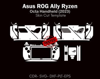 Asus Rog Ally Z1 octa handheld 2023 skin cut vector file | Template Layout | skin template | decal, Svg | Cricut, silhouette, DIY wrap