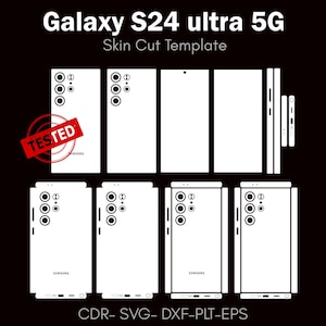 Samsung galaxy S24 ultra 5G skin cut vector file | Template Layout | skin template | decal, Svg | Cricut, silhouette, DIY wrap, sticker