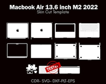 MacBook Air 13.6 Inch M2 2022 skin cut vector file | Template Layout | skin template | decal, Svg | Cricut, silhouette, DIY wrap, sticker