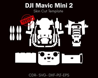 DJI mavic mini 2 skin cut vector file | Template Layout | drone skin template | decal, Svg | Cricut, silhouette, DIY wrap, cutting file