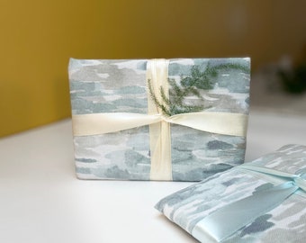 Tecidos reciclados - embalagem de presente furoshiki reutilizável