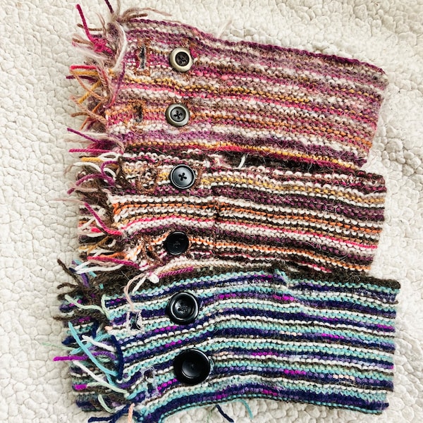 Bandeaux tricotés fait main et doublés