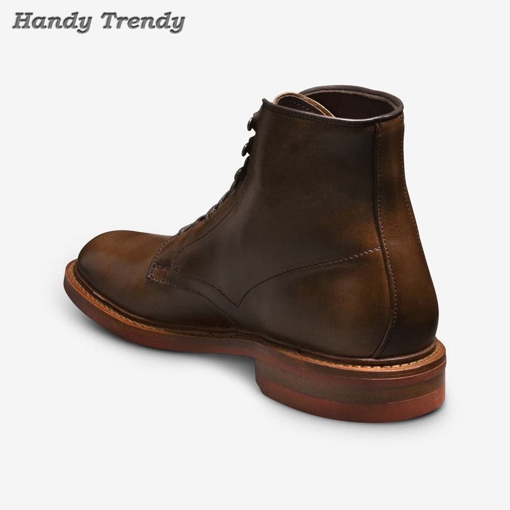 mens leather lace boots
