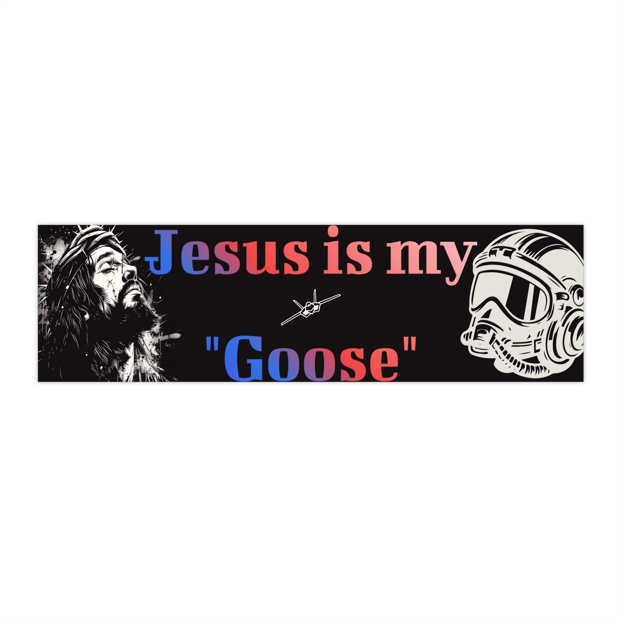 Jesus Copilot Bumper Sticker Jesus Humor Top Gun Bumper Sticker Faith