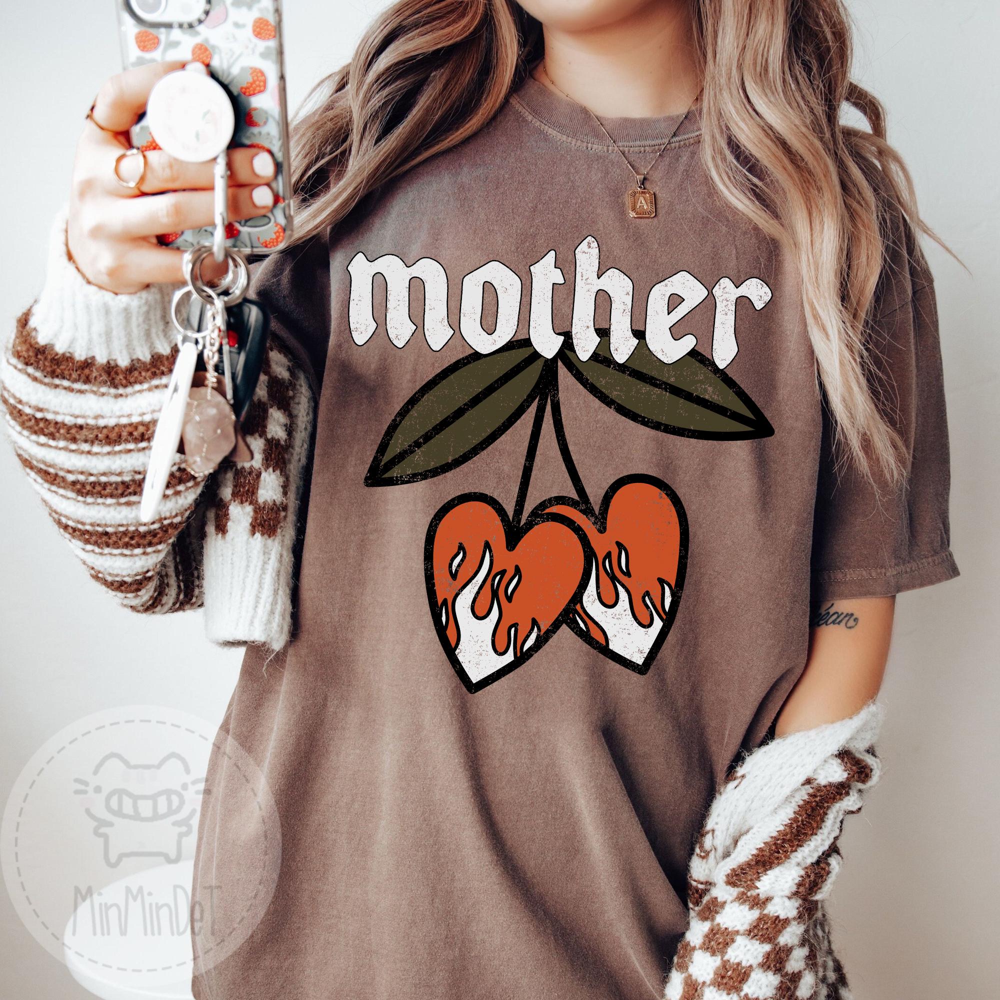 Mother Cherry Shirt Comfort Colors®, Vintage Inspired Shirt, Trendy Boho Aesthetic Shirt, Mother's Day Shirt,Mom Graphic Tee, Gift For Her
