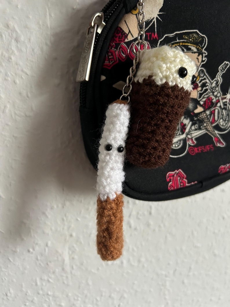 Hand Crocheted Guinness Beer Pint Carabiner Key Chain Bag Charm - Etsy