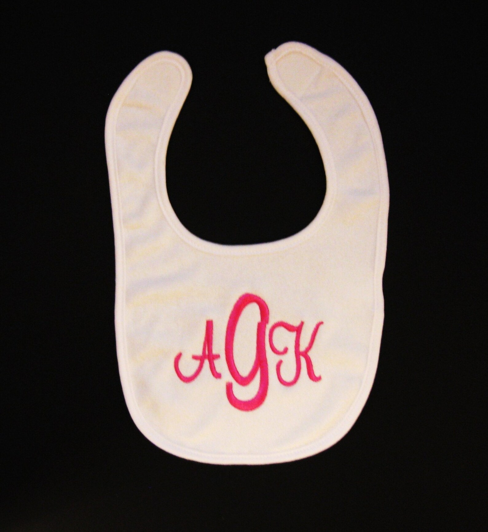 Monogrammed Baby Bib With Initials Pick Color of Bib Fonts Etsy