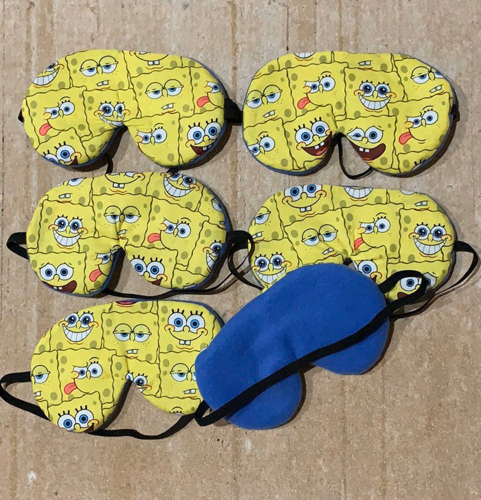 FREE SHIPPING Spongebob Squarepants Sleep Masks Set of 6 Etsy