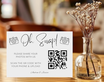 Minimalist Wedding Photo Sign Share Wedding Photos Wedding Qr Code Capture The Love Qr Code  Oh Snap Svg Wedding Social Media