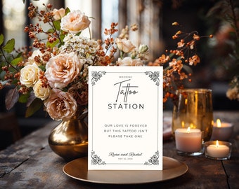 Wedding Tattoo Station | Temporary Tattoos | Wedding Fun | Reception Activity | Wedding Trends | Party Tattoos | Custom Tattoos