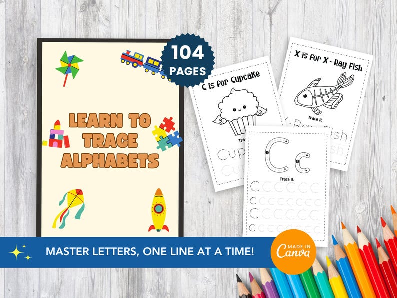 104 Pages of Alphabet Tracing Worksheets – Engage Kids With Fun Letter ...