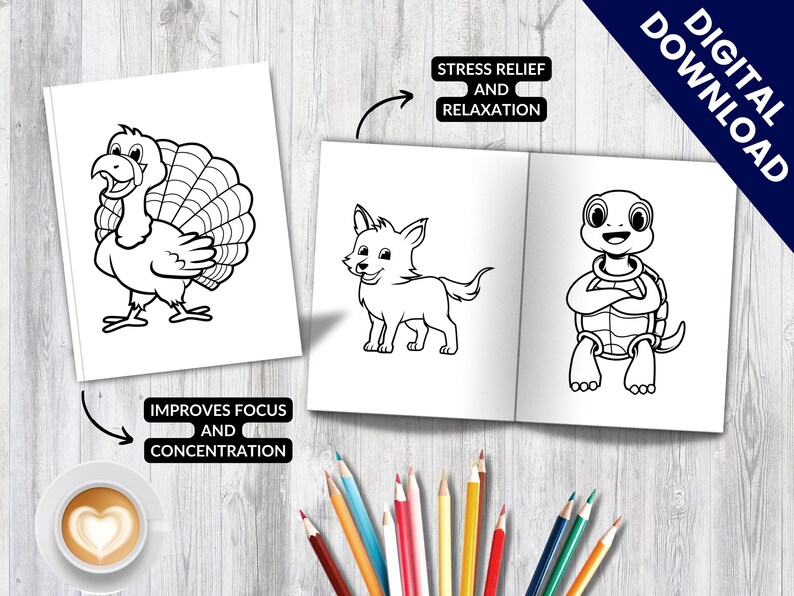 20 Printable Animal Coloring Pages | Wildlife Creatures Coloring Book ...