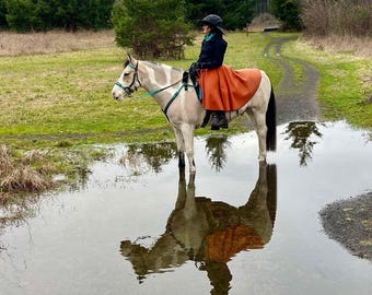 WoolSkirt. Very warm, water resistant, wraparound skirt for horseback riding. Custom made.