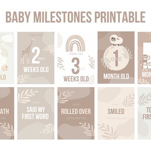 Cartes d'étape numériques pour bébé | Imprimable