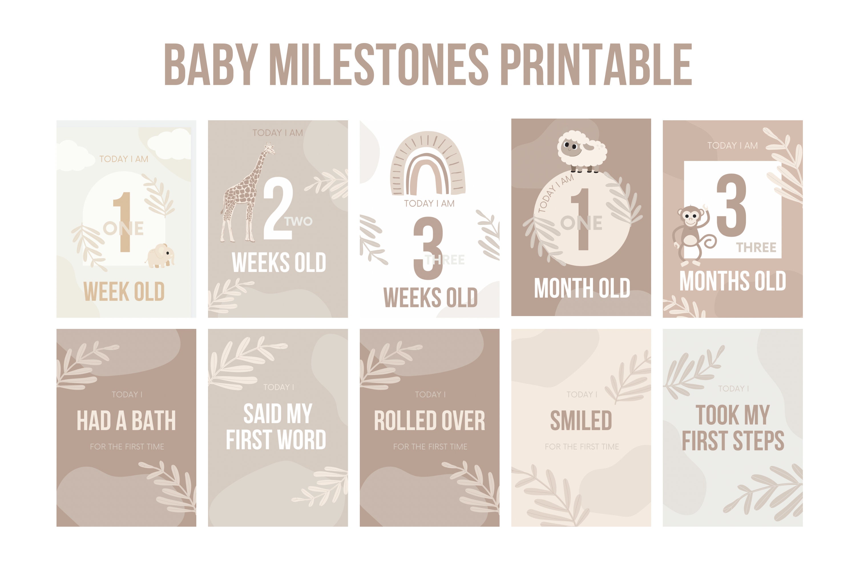 Digital Baby Milestone Cards Printable - Etsy