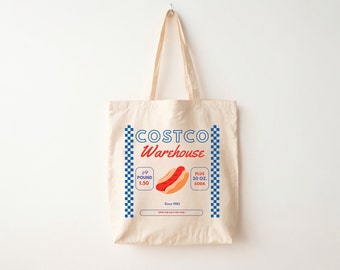 Costco Tote Bag Costco Warehouse Costco Bag Costco Hot Dog Costco Merch Costco Member Cotton Canvas Tote Bag Reusable Bag Etsy