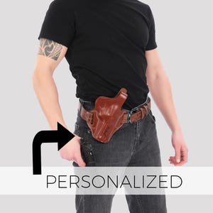 Personalized Leather OWB Holster for Ruger GP100 4" Revolver / Premium Calf Leather Gun Holster / Belt Carry / Concealed Carry Holster