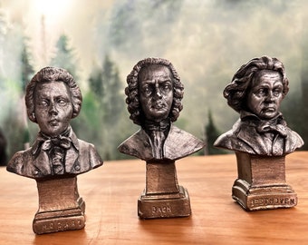 Sculpture en buste de Mozart Beethoven Bach / Cadeau de pendaison de crémaillère / Cadeaux pour une nouvelle maison / Cadeau de déménagement ou de nouvelle maison