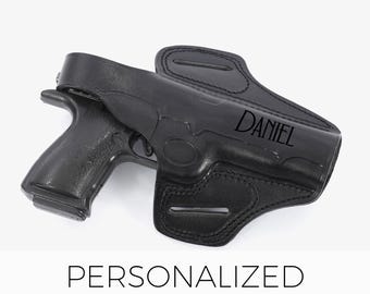 Personalized Leather Holster for Colt 1911 .45 ACP, Handmade OWB Belt Holster