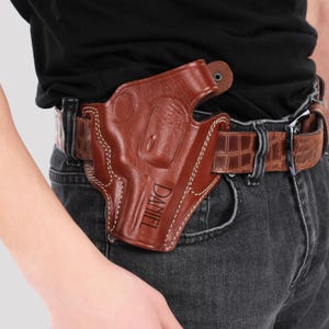 Custom Ruger SP101 Holster 3 inch / Handmade Leather OWB Revolver Holster / Fits Smith & Wesson J Frame / Concealed Carry Holster