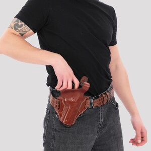 Personalized Leather OWB Holster for Ruger GP100 4" Revolver / Premium Calf Leather Gun Holster / Belt Carry / Concealed Carry Holster