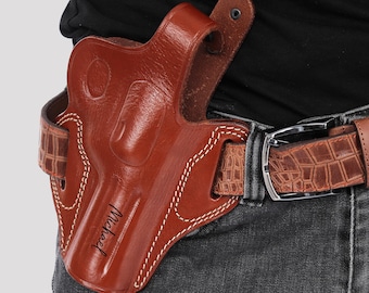 Personalized Leather OWB Holster for Ruger GP100 4" Revolver