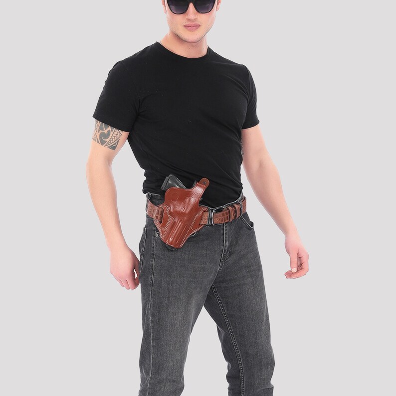 Personalized Leather OWB Holster for Ruger GP100 4" Revolver / Premium Calf Leather Gun Holster / Belt Carry / Concealed Carry Holster