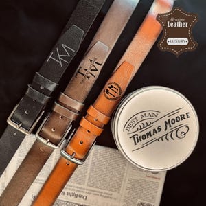 Personalised Mens Belt, Engraved Genuine Leather Belt, Husband Anniversary Gift, Groomsman Gift, Wedding Gift, Father’s Day Gift