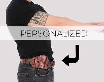 Personalized Leather Belt Holster for Colt 1911, Handcrafted Fast Draw