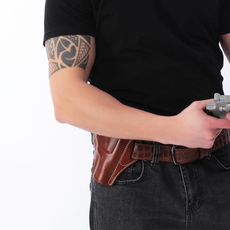 Custom Ruger SP101 Holster 3 inch / Handmade Leather OWB Revolver Holster / Fits Smith & Wesson J Frame / Concealed Carry Holster