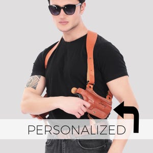 Personalisierte COLT 1911 5&quot;Premium Vertikale Schulter Holster Set / Handgefertigtes Kalbsleder / Doppel Magazintasche / Verdeckte Trageweise