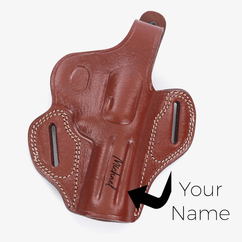 Personalized Leather OWB Holster for Ruger GP100 4" Revolver / Premium Calf Leather Gun Holster / Belt Carry / Concealed Carry Holster