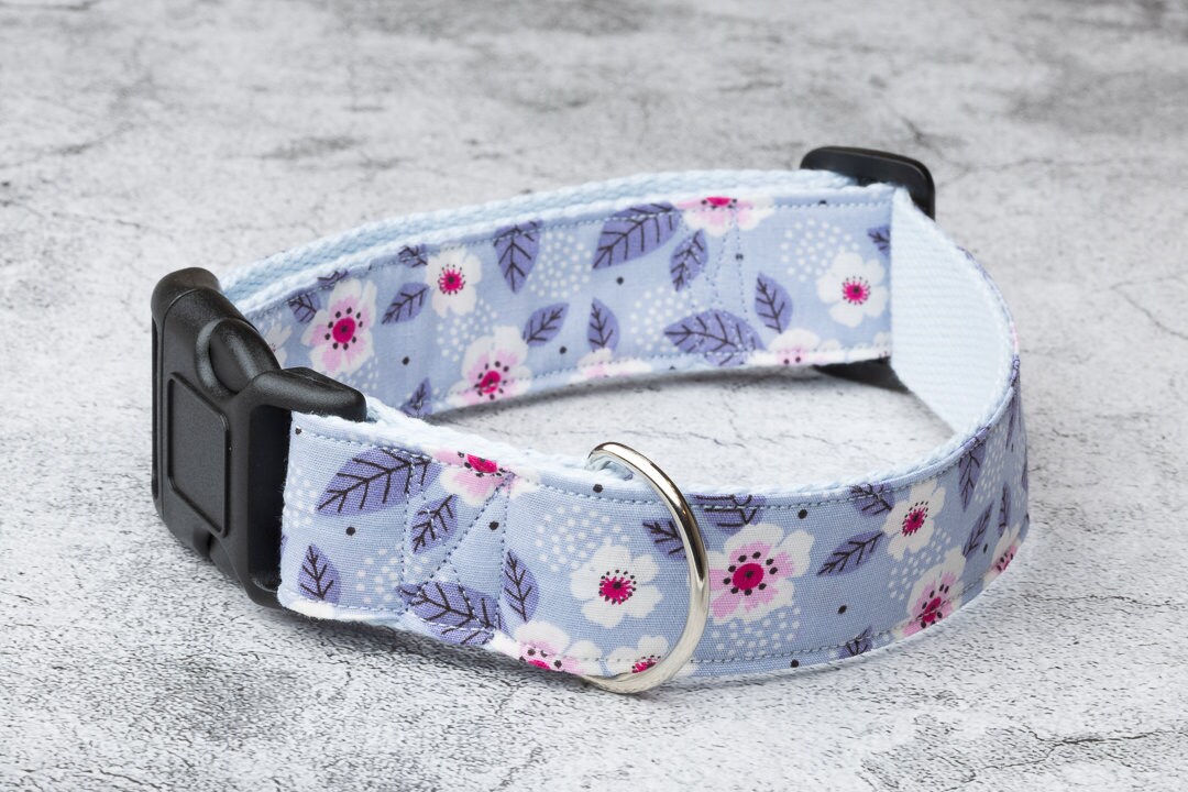 Florentina Hundehalsband Mit Blumenmuster - Größe XS, Verstellbar, Neopren Gepolstert
